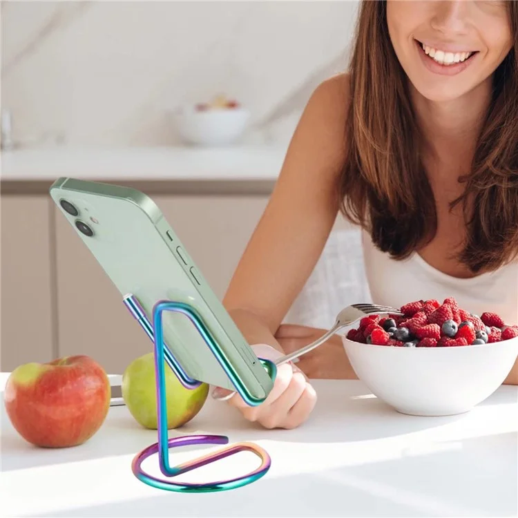 Stilvolle Galvanische Eisendraht Universal-Desktop-Telefonhalter-Tablet-Halterungständer - Bunt