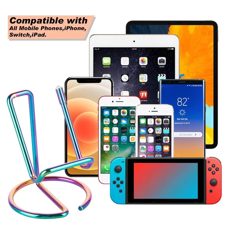 Stilvolle Galvanische Eisendraht Universal-Desktop-Telefonhalter-Tablet-Halterungständer - Bunt