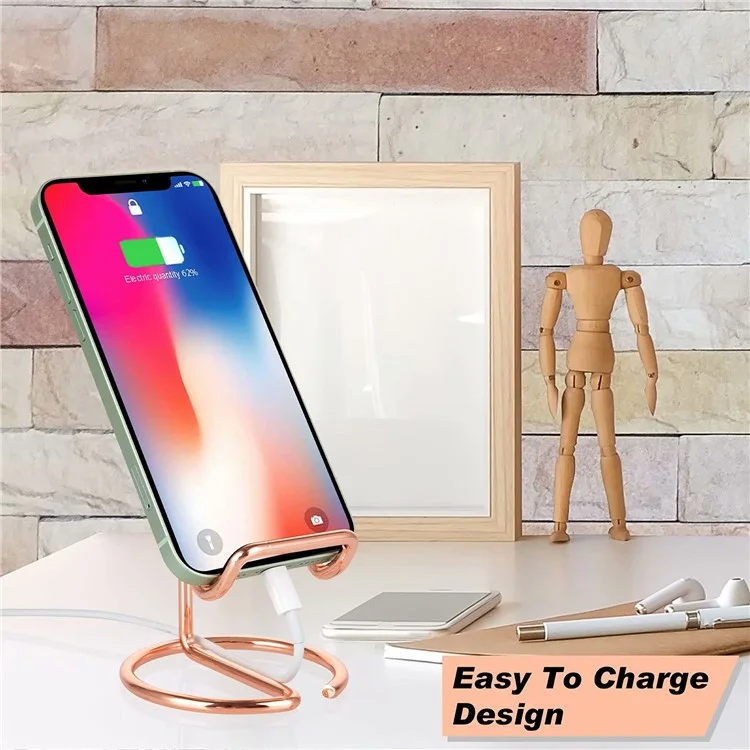 Suporte de Mesa Universal de Arame de Ferro Eletroplatado Fofo - Rose Gold