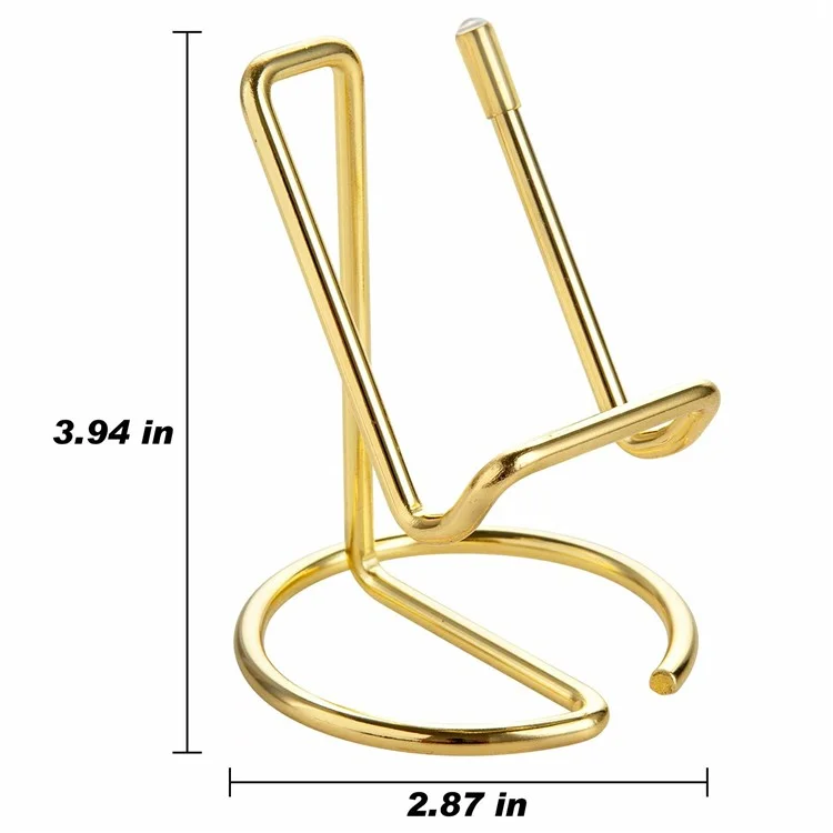 Suporte de Telefone Celular Dourado Elegante de Fio de Ferro Eletroplatinado Universal para Mesa