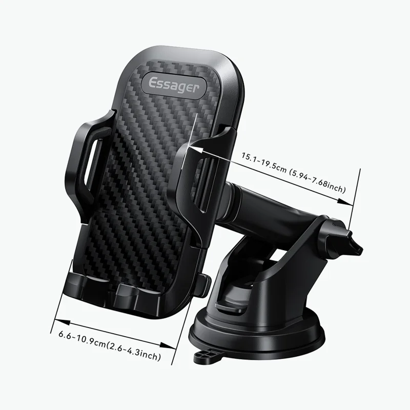 ESSAGER Rotatable Car Dashboard Windshield Mobile Phone Holder Stand Suction Cup Bracket