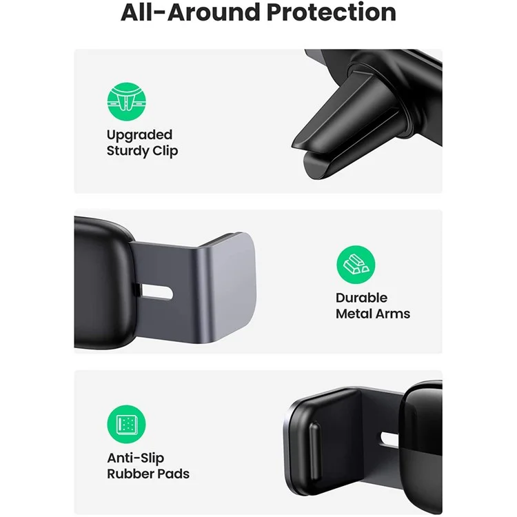 UGREEN Auto-Lüftungsclip Telefonhalterung für iPhone 13 Pro Max, Samsung Galaxy S21 Ultra, Universal Smartphone-Halterung