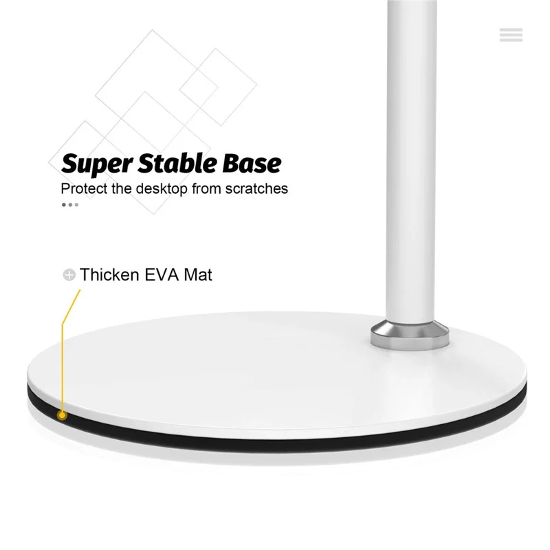 Flexible Gooseneck Universal Phone Holder Stand 360 Degrees Rotating Desktop Mobile Phone Bracket - White