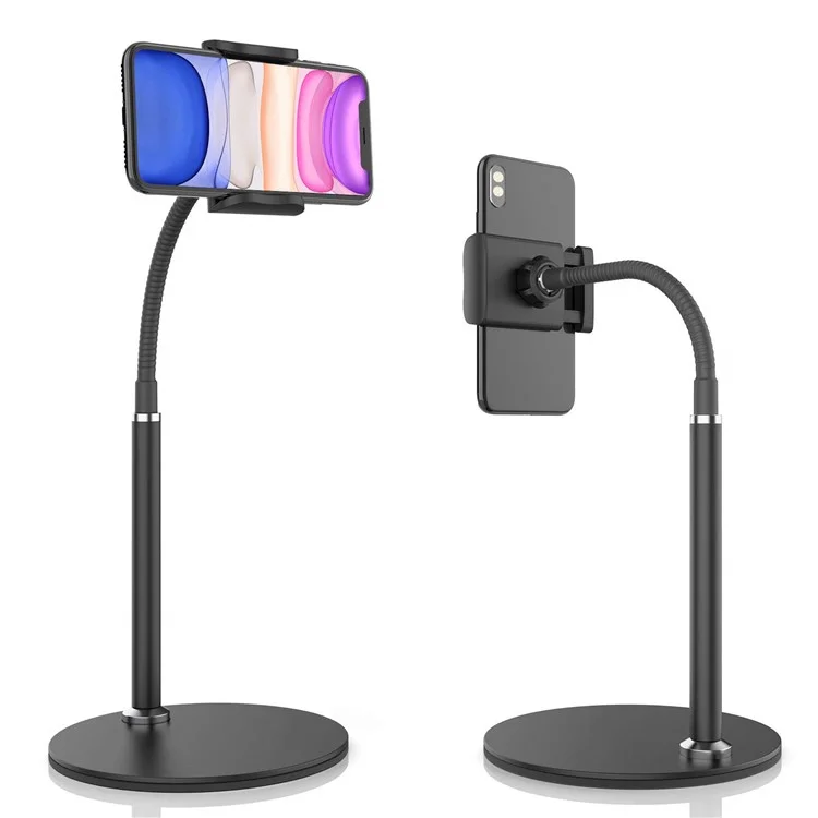 Flexible Gooseneck Phone Holder Stand 360 Degrees Rotating Desktop Phone Bracket - Black