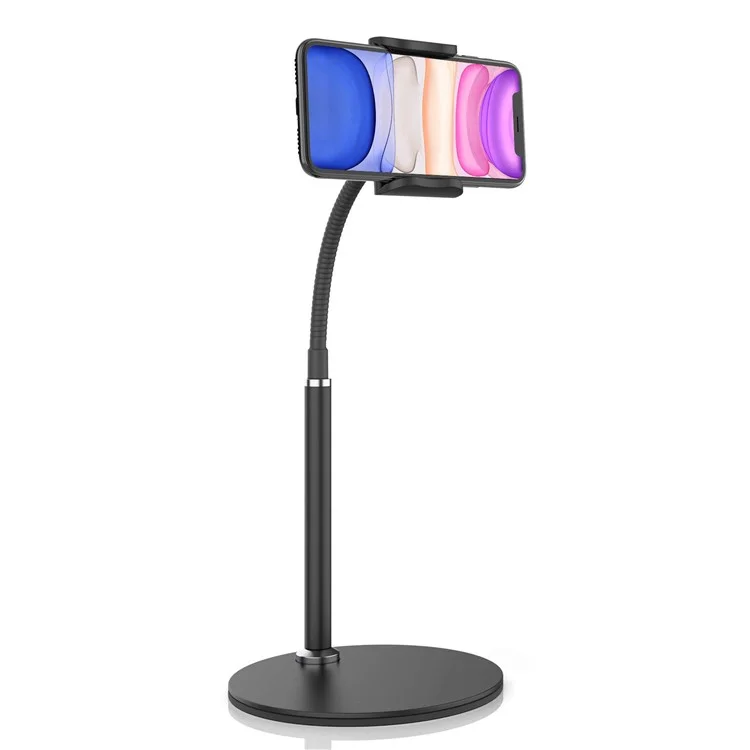 Flexible Gooseneck Phone Holder Stand 360 Degrees Rotating Desktop Phone Bracket - Black