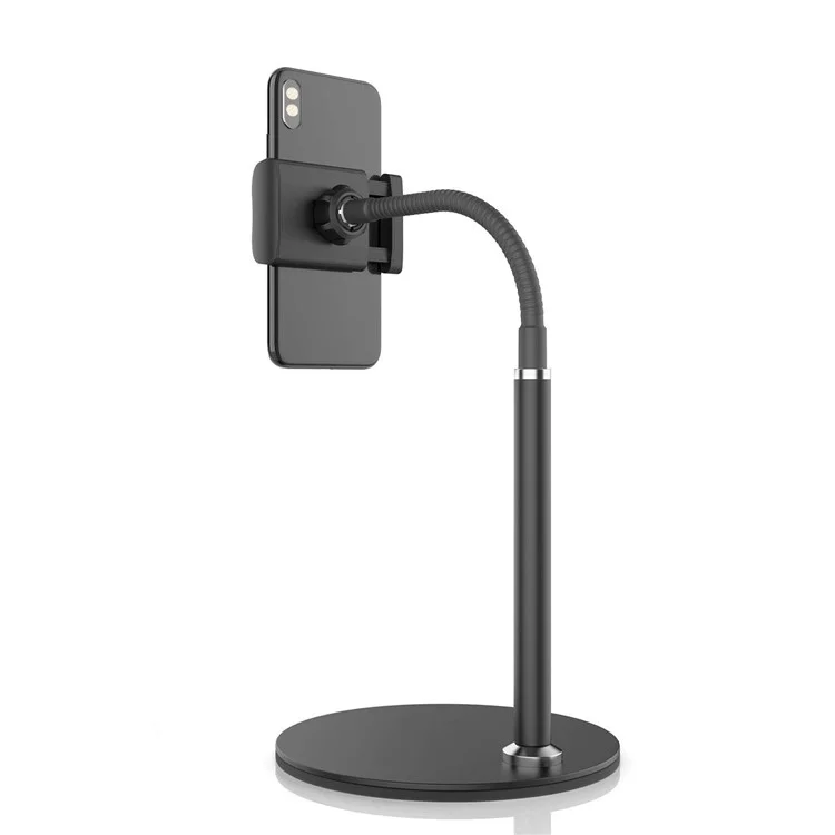 Flexible Gooseneck Phone Holder Stand 360 Degrees Rotating Desktop Phone Bracket - Black