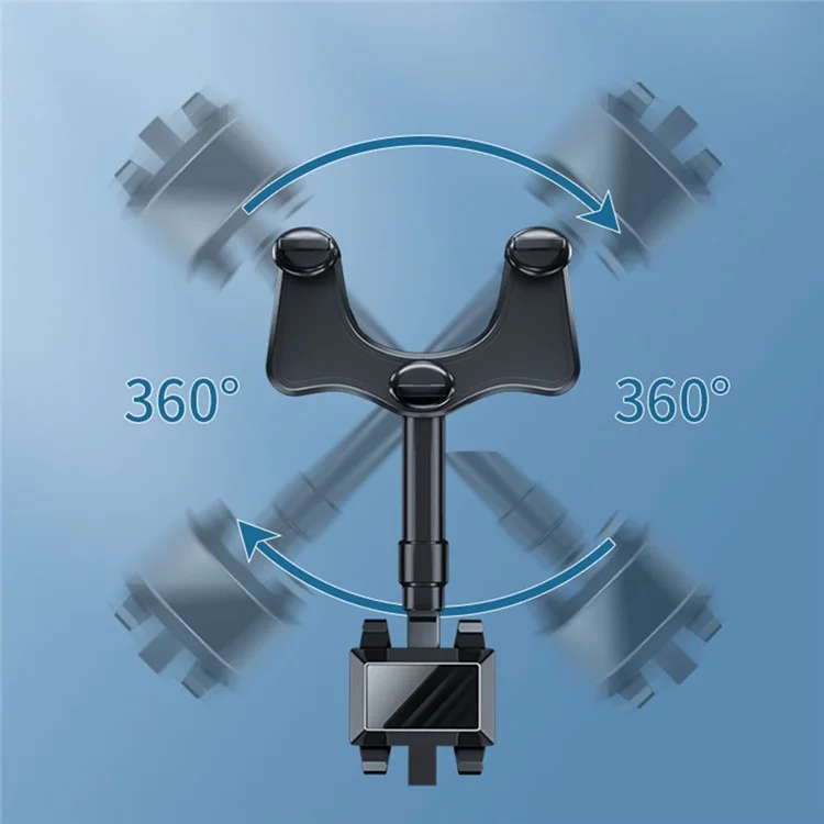 ZJ099 Car Rearview Mirror Mount Phone Holder Rotatable Adjustable Length Cell Phone Bracket