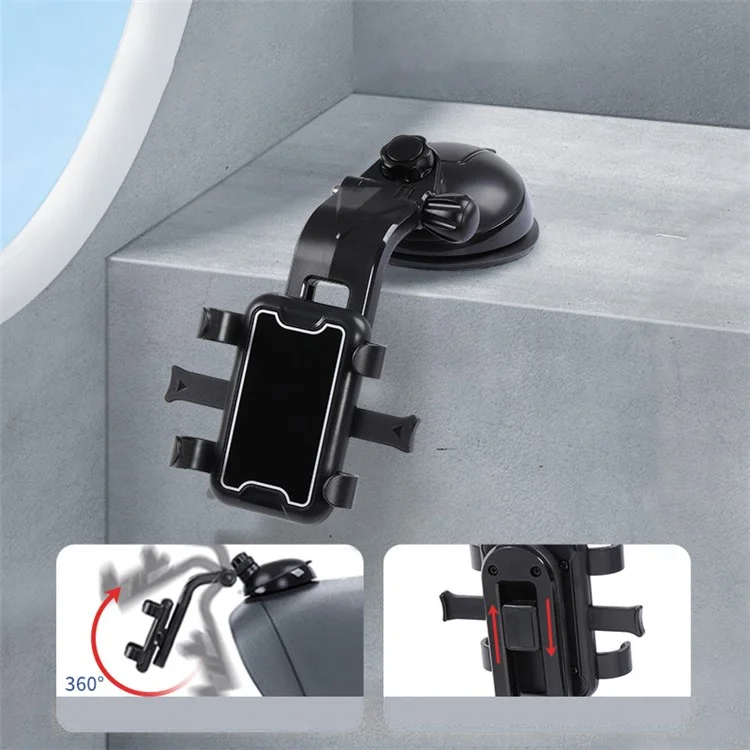 360 Degrees Rotatable Car Dashboard Mount Mobile Phone Holder Stand Suction Cup Bracket - Blue