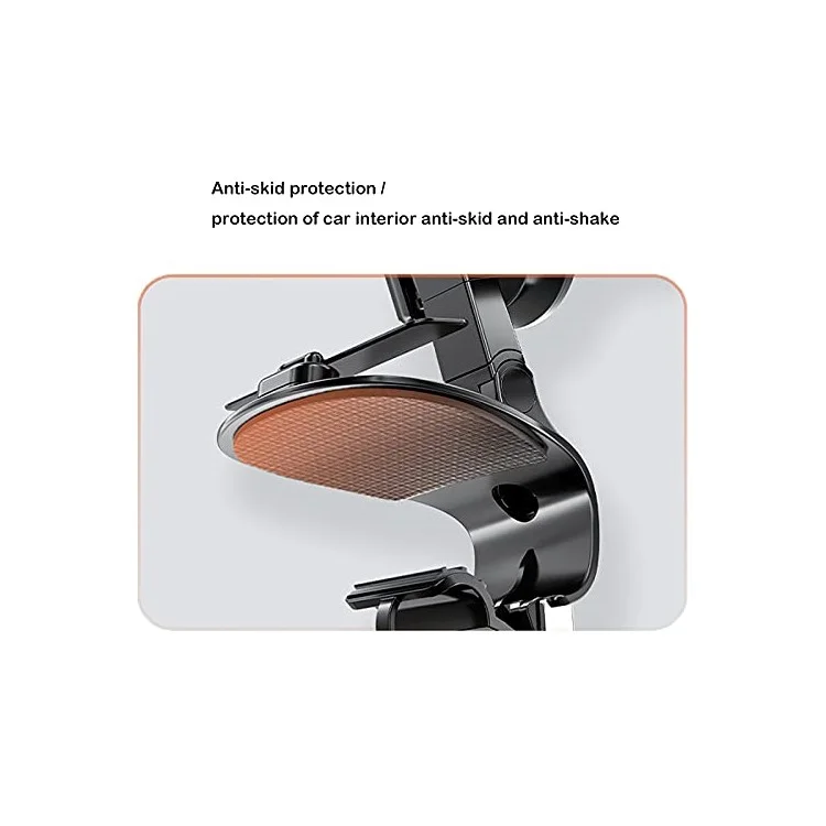 ZJ088 Car HUD Clip Mount Phone Holder Freely Rotatable Phone GPS Bracket Stand with Phone Number Parking Plate - Schwarz