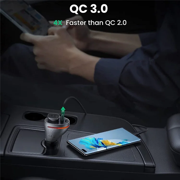 UGREEN PD 20W QC 3.0 USB + Type-C Schnellladegerät Zigarettenanzünderadapter für 12V/24V Auto