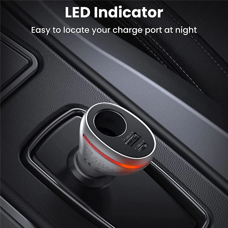 UGREEN PD 20W QC 3.0 USB + Type-C Schnellladegerät Zigarettenanzünderadapter für 12V/24V Auto