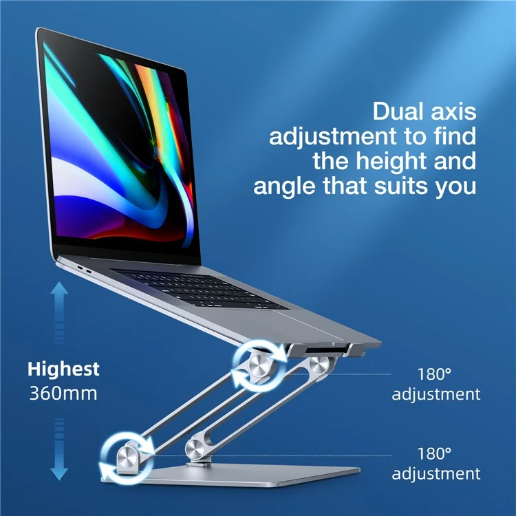 BESTAND For 10-17" Laptop Supporto in Lega di Alluminio Regolabile Supporto per Notebook da Scrivania - Argento