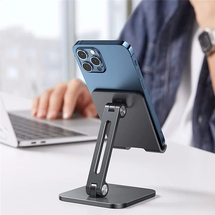 UGREEN 40392 Aluminum Foldable Desk Phone Stand Non-Slip Adjustable Tablet Holder for iPhone 13 Pro Max/Galaxy S21 S20/Huawei P30 Pro/P20/Redmi Note10