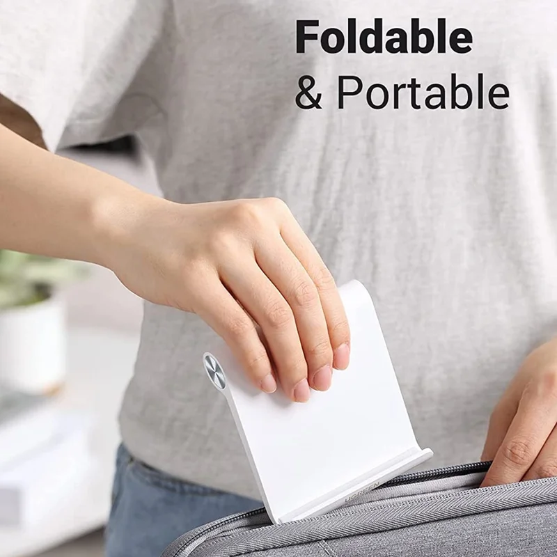 UGREEN Adjustable Cell Phone Stand Hard Desktop Phone Desk Mount Holder - White