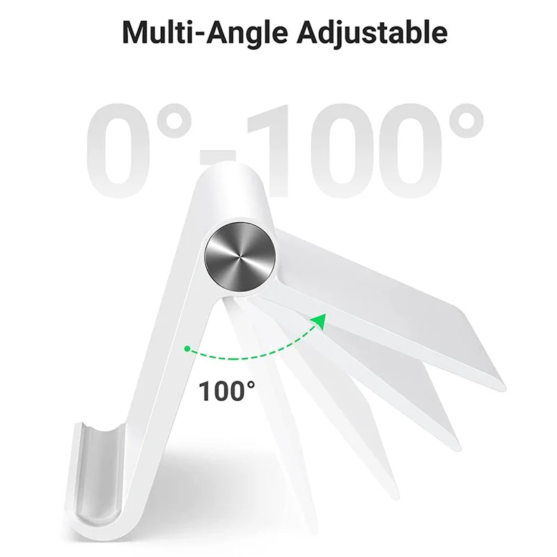 UGREEN 30485 Adjustable Tablet Stand Folding Desk Phone Stand Portable Phone Holder Compatible with iPad Pro 11 iPad Mini 6 Air iPhone 13 Pro Max Galaxy S21 - White