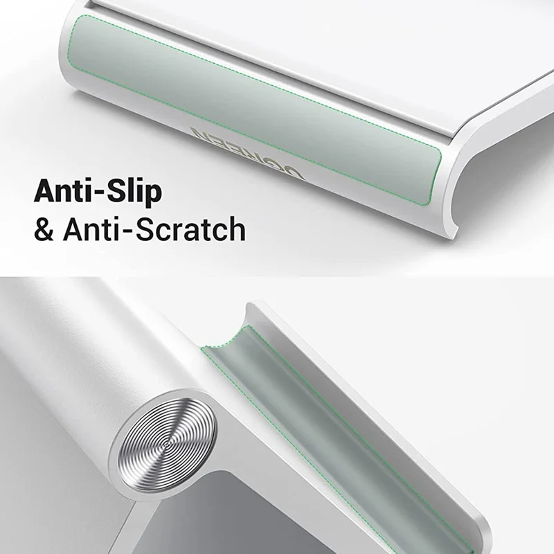 UGREEN 30485 Adjustable Tablet Stand Folding Desk Phone Stand Portable Phone Holder Compatible with iPad Pro 11 iPad Mini 6 Air iPhone 13 Pro Max Galaxy S21 - White