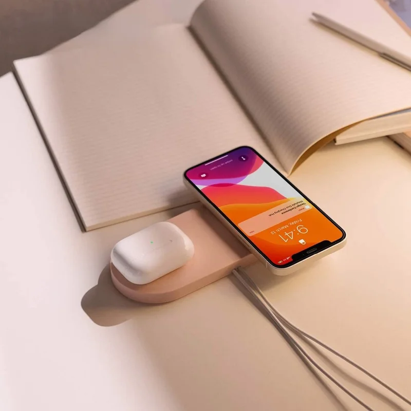 Wireless Charger Case Compatible with MagSafe Magnetic Charger Silicone Protective Cover - Pink