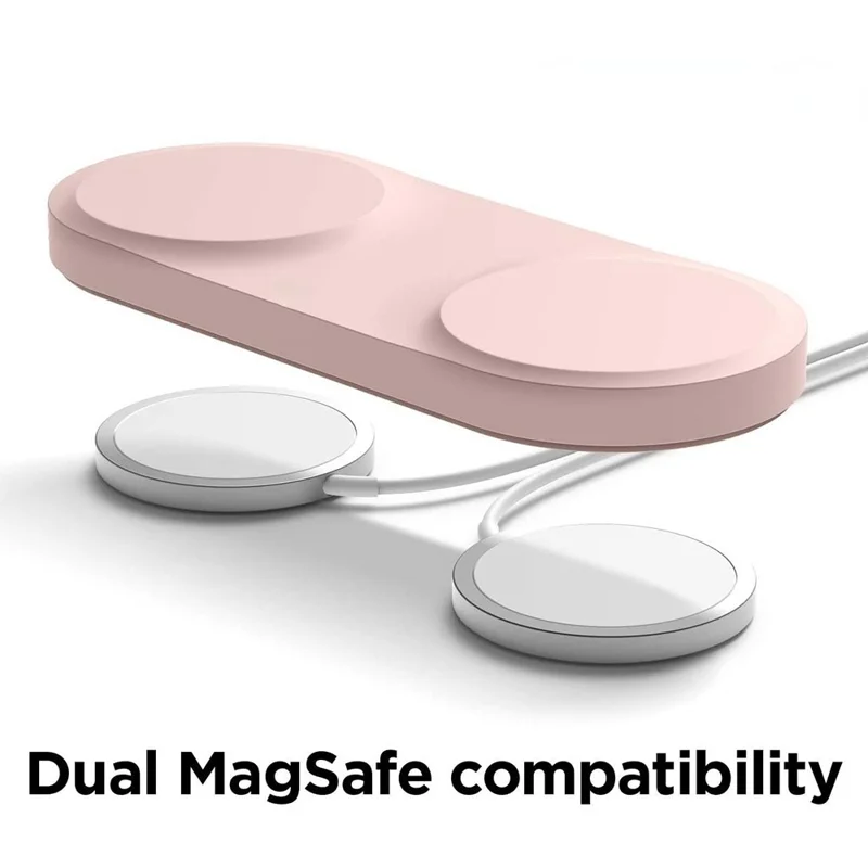 Wireless Charger Case Compatible with MagSafe Magnetic Charger Silicone Protective Cover - Pink