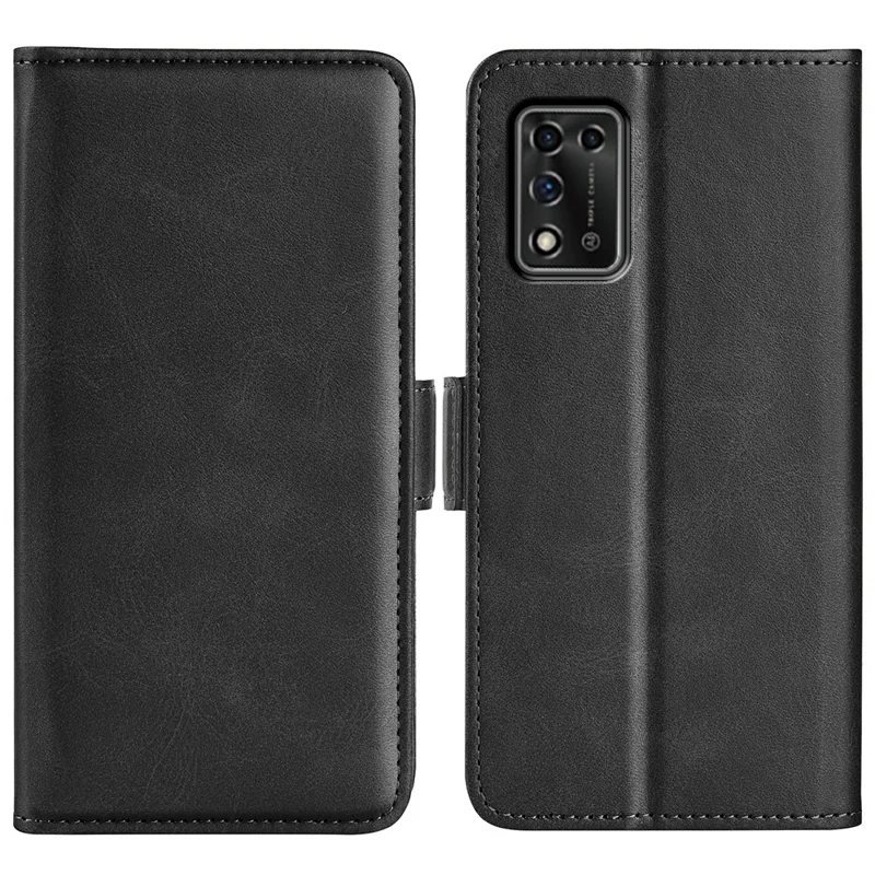 Textured PU Leather Wallet Phone Case for ZTE Libero 5G II, Shockproof Stand Folio Flip Cover - Black