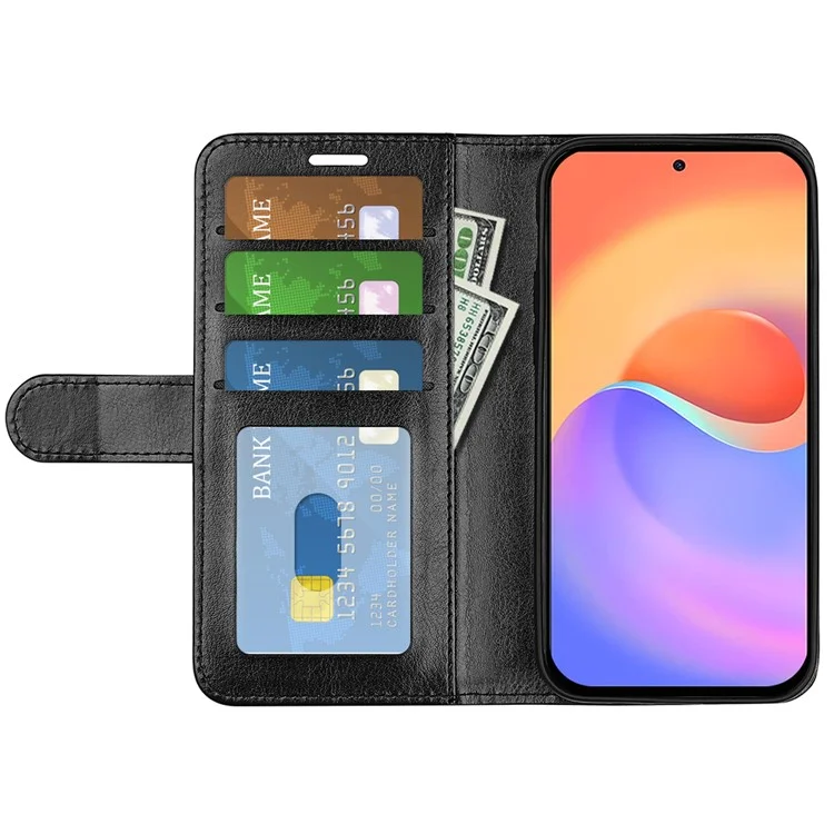 Custodia Crazy Horse Texture Folio Flip Case Per ZTE Libero 5G II, Portafoglio PU Copertura Protettiva In Pelle PU - Nero