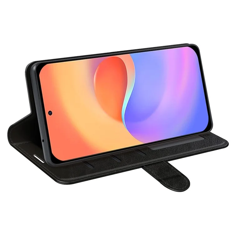 Custodia Crazy Horse Texture Folio Flip Case Per ZTE Libero 5G II, Portafoglio PU Copertura Protettiva In Pelle PU - Nero
