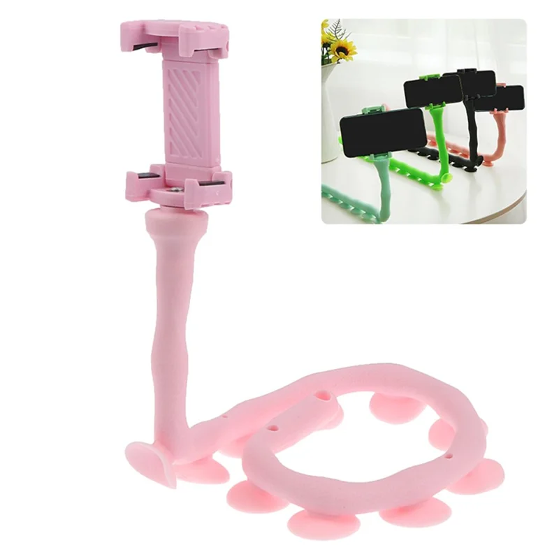 Kreativer Raupe-förmiger Telefonhalter Mount Mobiltelefonhalter Ständer 360-grad-rotation - Rosa
