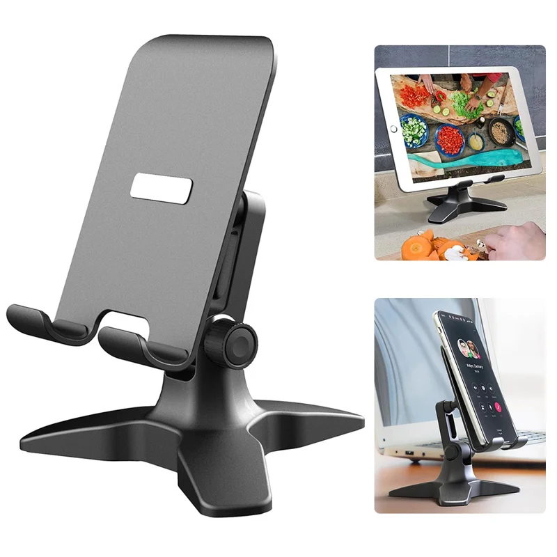 IPS-T6  Cell Phone Stand Angle Adjustable Rotating Desk Sturdy Folding Tablet Holder Stand for Home Office