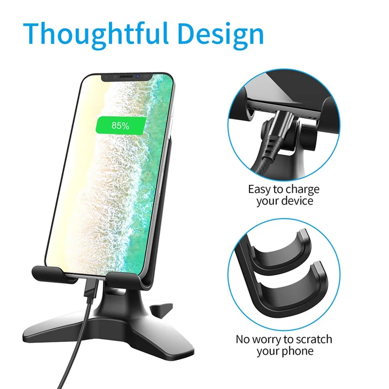 IPS-T6  Cell Phone Stand Angle Adjustable Rotating Desk Sturdy Folding Tablet Holder Stand for Home Office