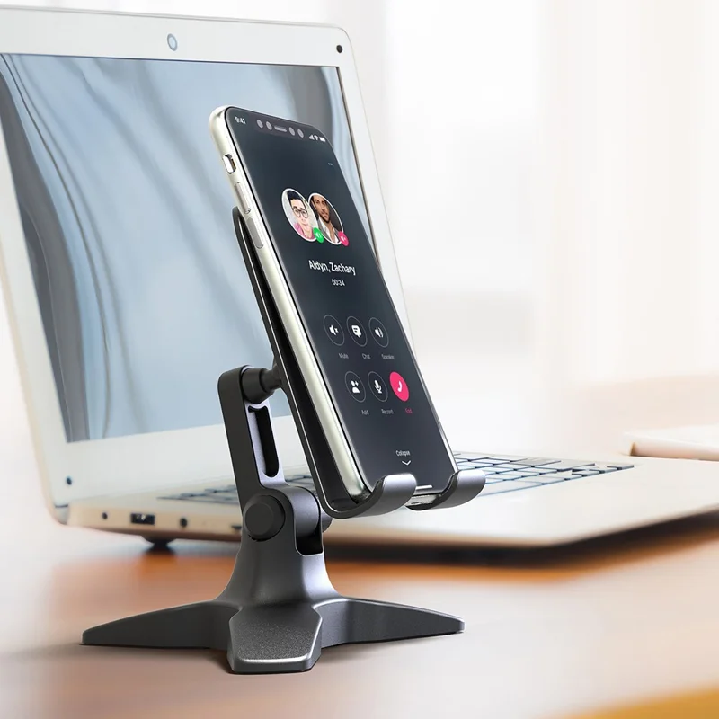 IPS-T6  Cell Phone Stand Angle Adjustable Rotating Desk Sturdy Folding Tablet Holder Stand for Home Office