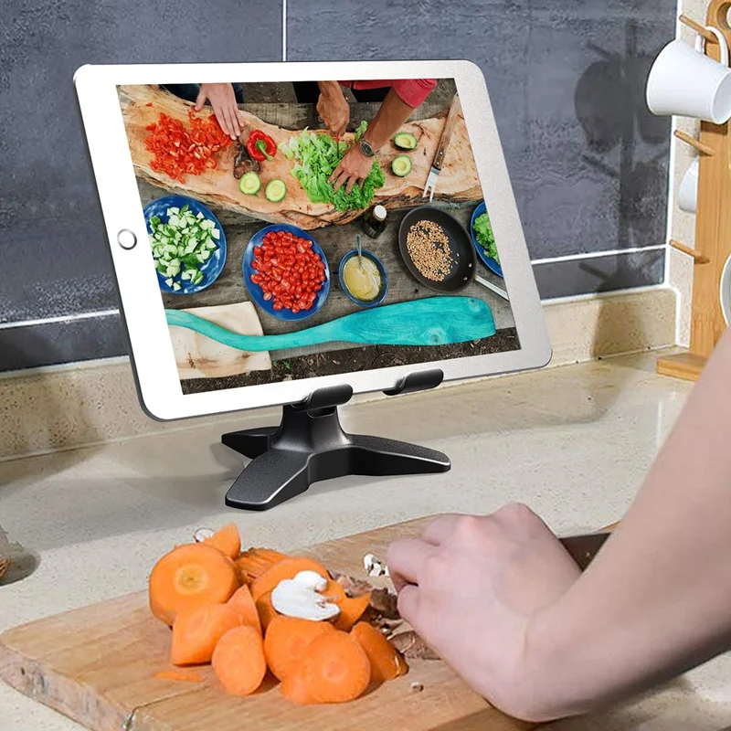 IPS-T6  Cell Phone Stand Angle Adjustable Rotating Desk Sturdy Folding Tablet Holder Stand for Home Office