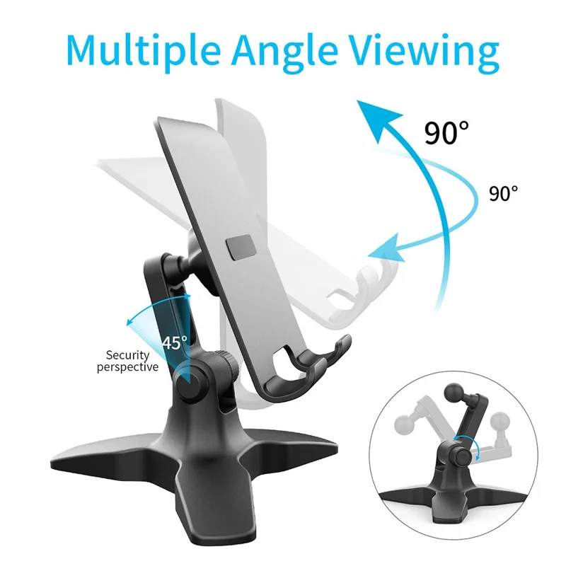 IPS-T6  Cell Phone Stand Angle Adjustable Rotating Desk Sturdy Folding Tablet Holder Stand for Home Office