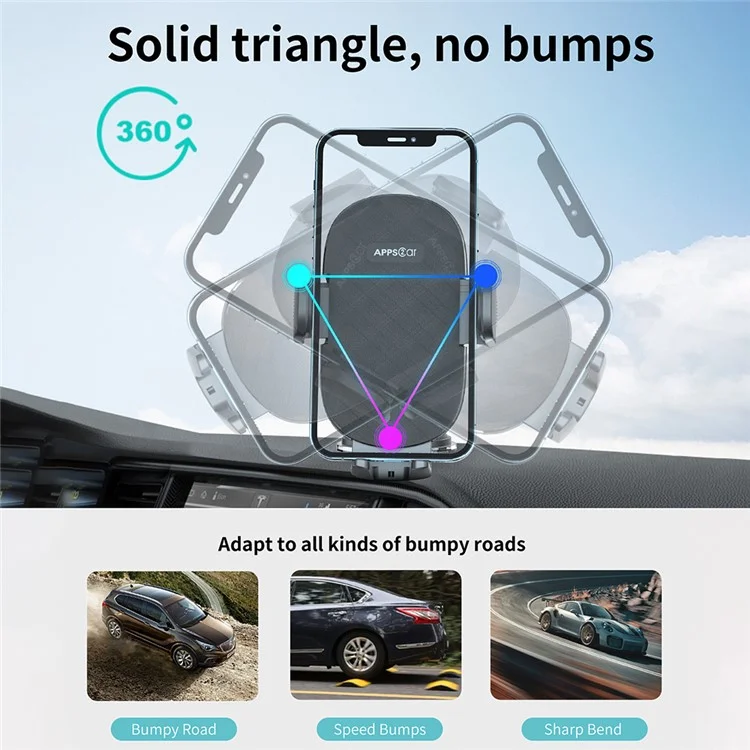 H9-S02 Angle-adjustable Car Phone Holder Mount Dashboard Strong Magnetic Absorption Base Phone Clip Holder