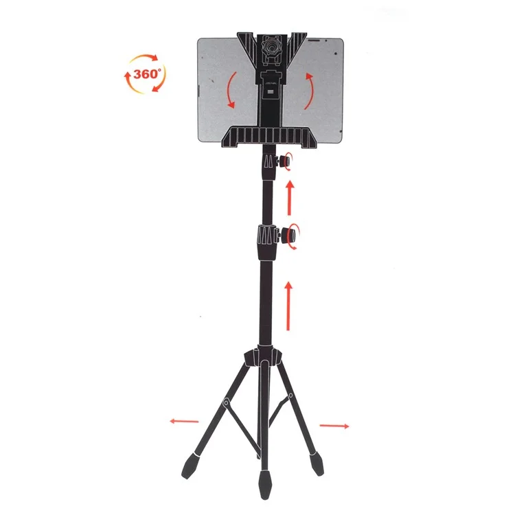 Multi-direction Metal Tripod Holder for iPad Pro 10.5 / Galaxy Tab 7.0, Width: 11-20cm (7 - 11 inch Tablets)