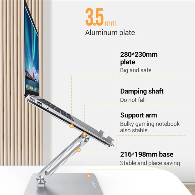UGGREEN 40291 Faltender Aluminium-Laptop-Stand Mit Multi-Winkel-einstellbarer Tragbarer Desktop-Tablet-Halter Für MacBook-Air-PRO-Computer