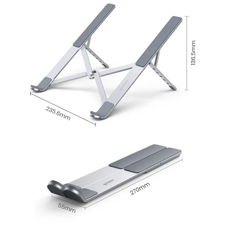 UGREEN 20642 Adjustable Folding Aluminum Laptop Stand Multi-Angle Portable Desktop Computer Holder for MacBook Air Pro Laptops