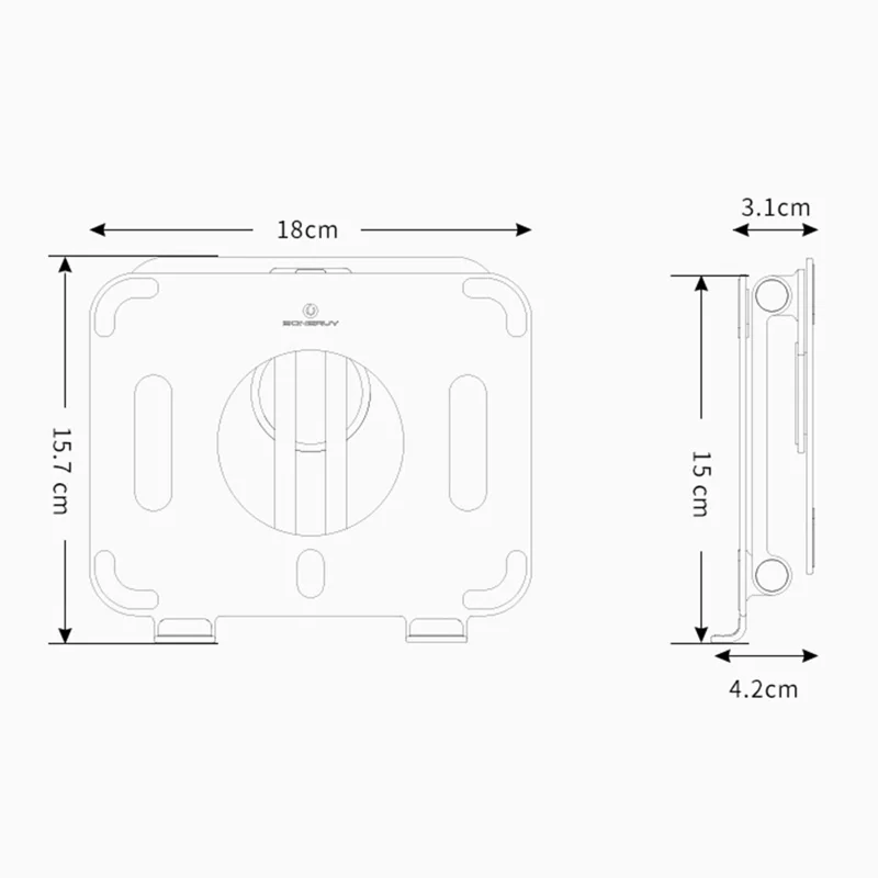 BONERUY L04mini 360 Degree Rotating Tablet Holder Hollow Heat Dissipation Aluminum Alloy Foldable Cradle for iPad - Silver
