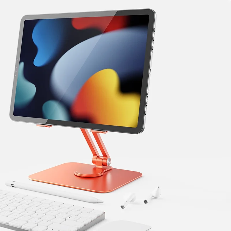 BONERUY L04mini 360 Degree Rotating Tablet Holder Hollow Heat Dissipation Aluminum Alloy Foldable Cradle for iPad - Silver