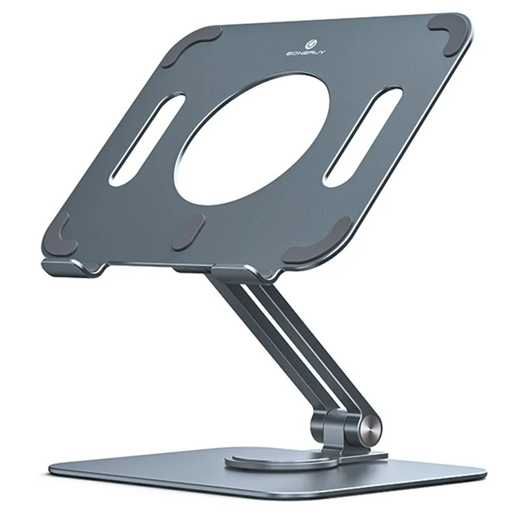 Boneruy L04mini 360 Graus Girando O Titular Da Tabuleta Oco Dissipação De Calor De Alumínio Berço Dobrável Para Ipad - Cinza