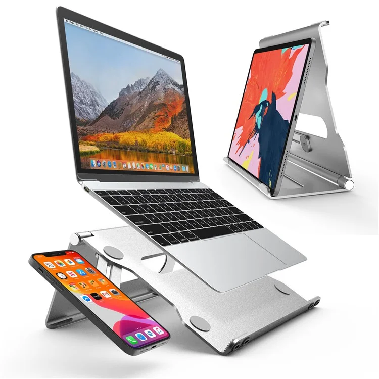 L1 Aluminum Alloy Folding Notebook Stand Adjustable Tablet Holder Cooling Riser for 10-17inch Laptop