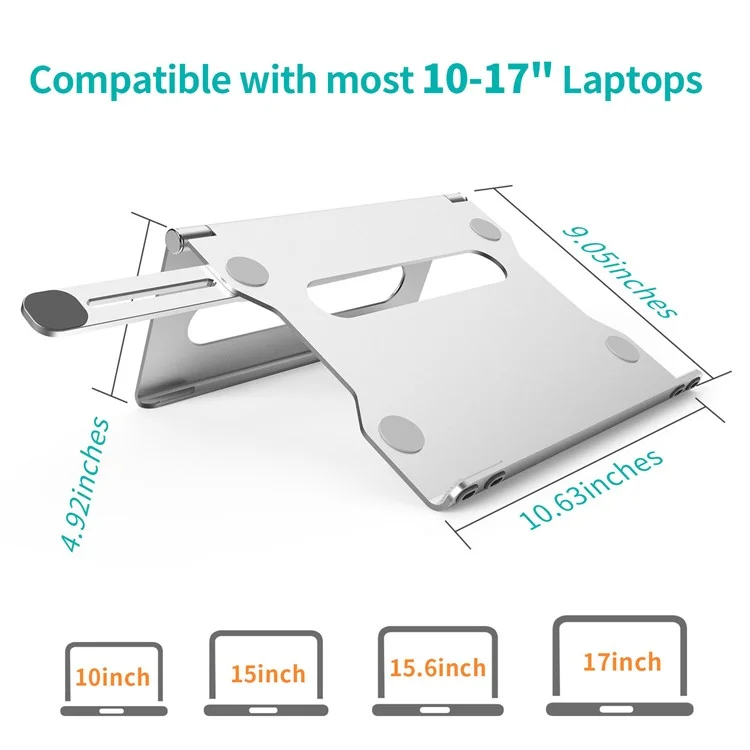 L1 Aluminum Alloy Folding Notebook Stand Adjustable Tablet Holder Cooling Riser for 10-17inch Laptop