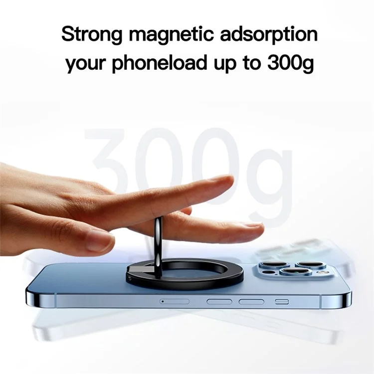 Compatibile con gli accessori MagSafe Supporto magnetico per telefono con anello Compatibile con iPhone 13 / 12 Serie Anello regolabile per dita Supporto a 360 gradi Rotazione 180 gradi Piegatura - Nero