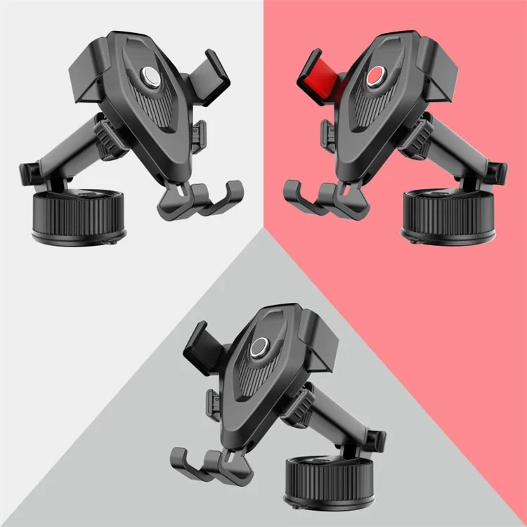 JY-052 Long Arm Suction Cup Phone Mount Car Dashboard Windshield Hands-Free Cell Phone Holder for Smart Devices Between 68mm-95mm Width - Grey