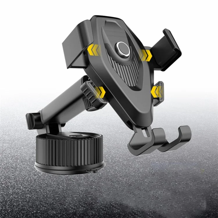 JY-052 Long Arm Suction Cup Phone Mount Car Dashboard Windshield Hands-Free Cell Phone Holder for Smart Devices Between 68mm-95mm Width - Grey