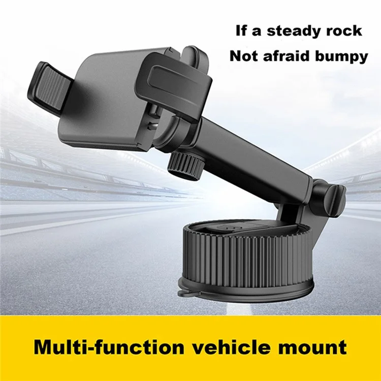 JY-61 Windshield Dashboard Car Cell Phone Holder Mount Hands-Free Cell Phone Clip for Smart Devices Between 68mm-95mm Width - Grey