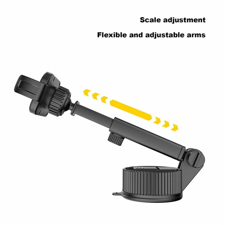 JY-61 Windshield Dashboard Car Cell Phone Holder Mount Hands-Free Cell Phone Clip for Smart Devices Between 68mm-95mm Width - Grey