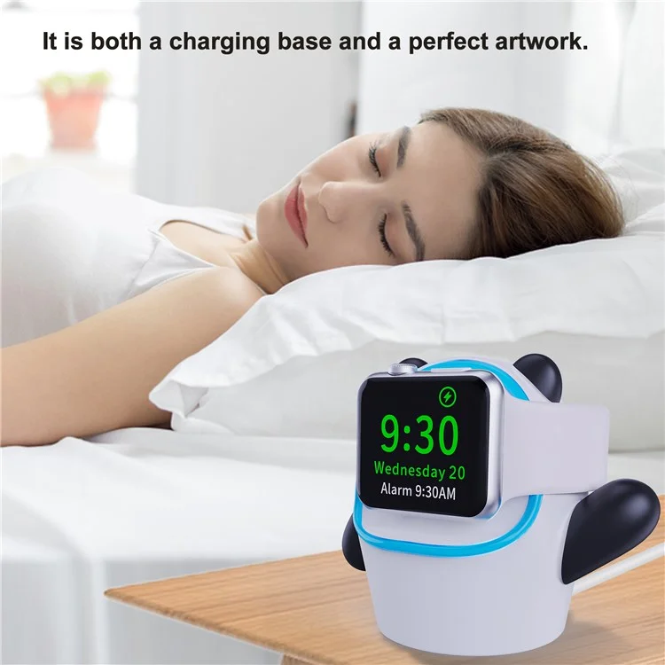 Sostro de Cargador de Silicona Para Apple Watch Series 7/SE/6/5/4/3/2/1, Estación de Muelle de Carga - Azul