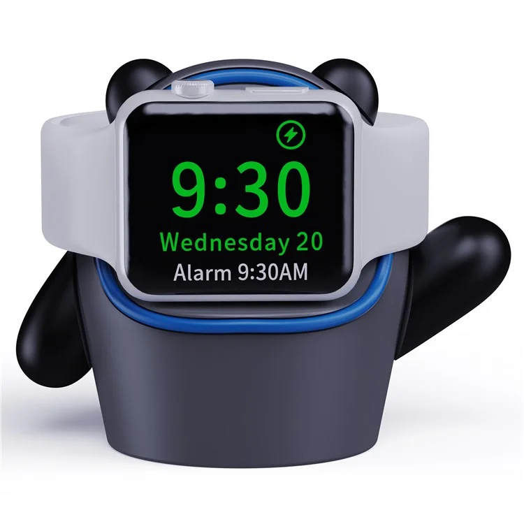 Stand Per Caricabatterie in Silicone Per Apple Watch Series 7/SE/6/5/4/3/2/1, Station Dock di Ricarica - Grigio