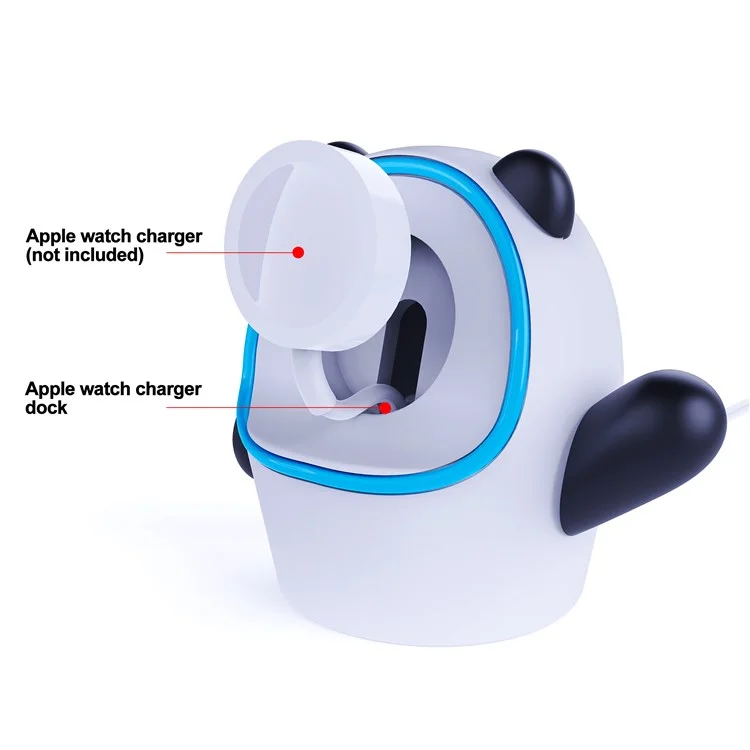 Stand Per Caricabatterie in Silicone Per Apple Watch Series 7/SE/6/5/4/3/2/1, Station Dock di Ricarica - Grigio