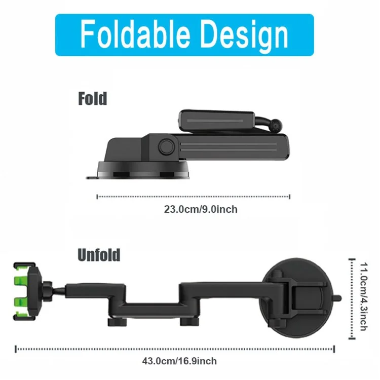 Dashboard GPS Telefon Mount Mount Arm Regolabile Porta Del Telefono Del Parabrezza Universale Per 4-7,2 Pollici Smartphone - Verde