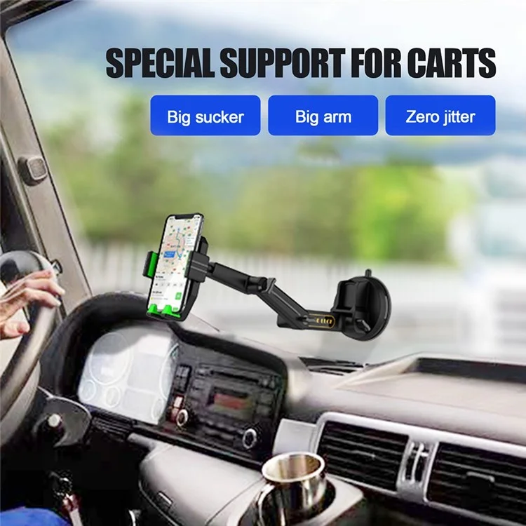 Dashboard GPS Telefon Mount Mount Arm Regolabile Porta Del Telefono Del Parabrezza Universale Per 4-7,2 Pollici Smartphone - Verde